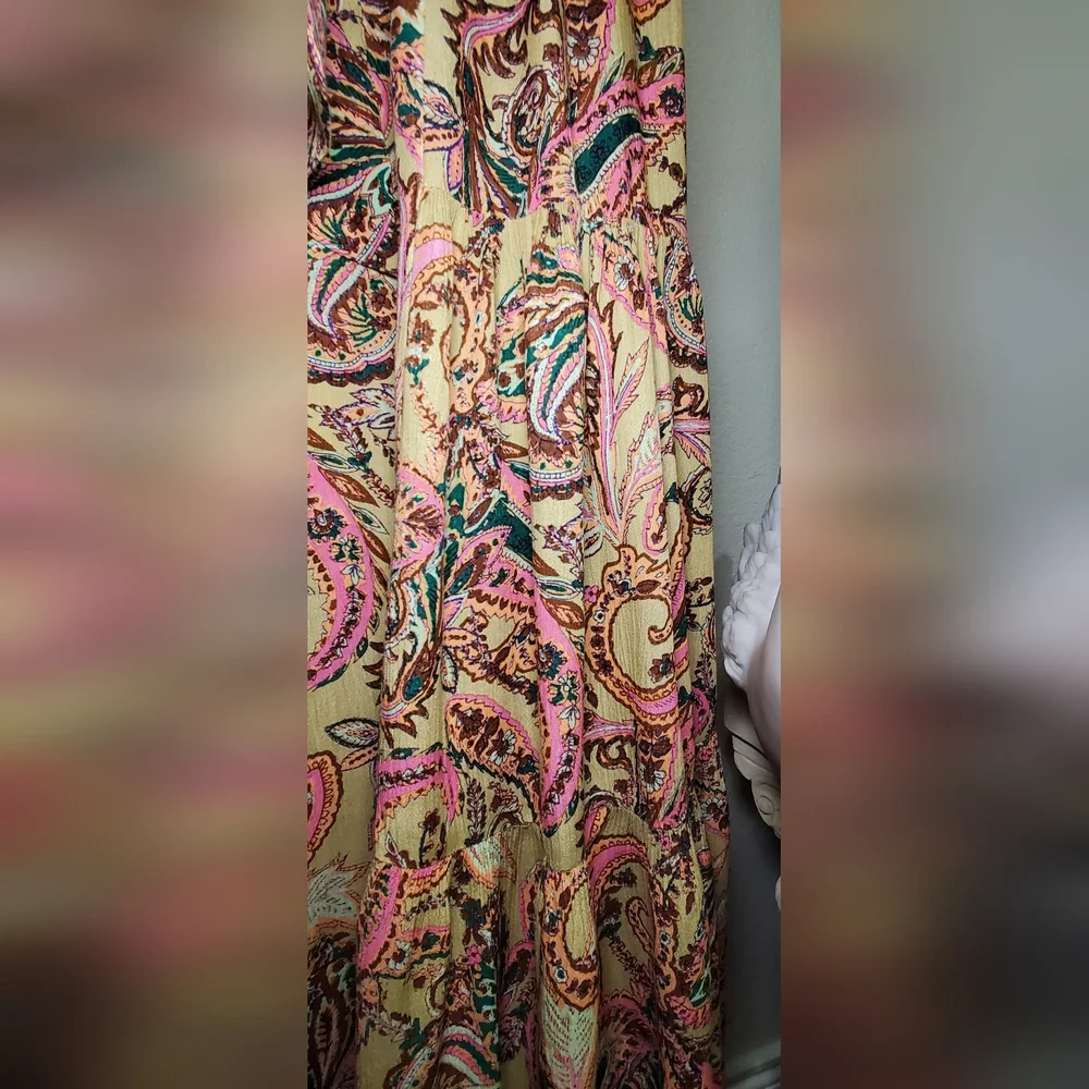 Free People One "ALOHA" Flowy PALLAZO High Waist Pants L Large - Picture 10 of 10